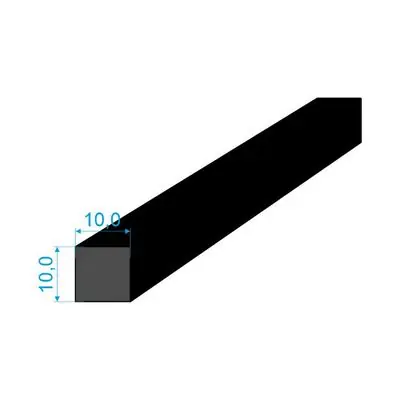Expresní Doručení 0595100 Pryžový profil 10x10mm EPDM 70°Sh čtvercový